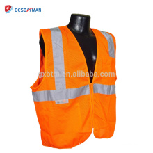 Chine Fabricant 100% Polyester Maille Travail Sécurité Gilets Salut Vis Route Vêtements Avec 2 &quot;Argent Bande Réfléchissante Classe 2